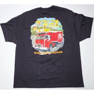 The Hat World Famous Pastrami T Shirt Men’s XL Black Hanes Beefy T Restaurant
